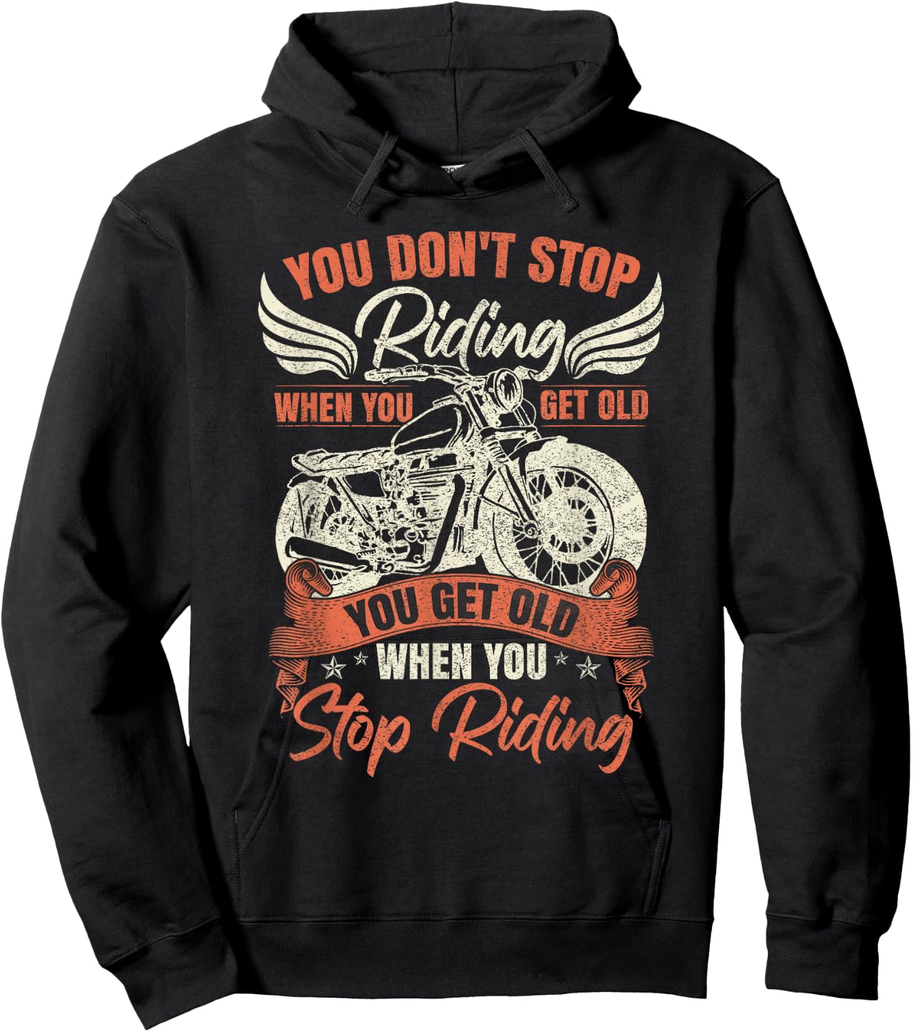 Motorcycle Biker Hoodie - Hoodie | Black