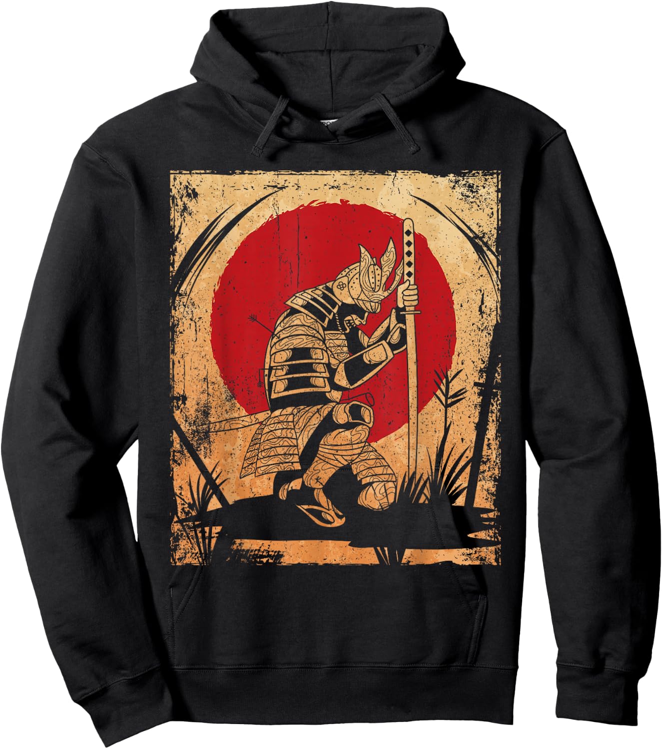 Samurai Japanese Art Vintage Fighter Retro Hoodie - Hoodie | Black