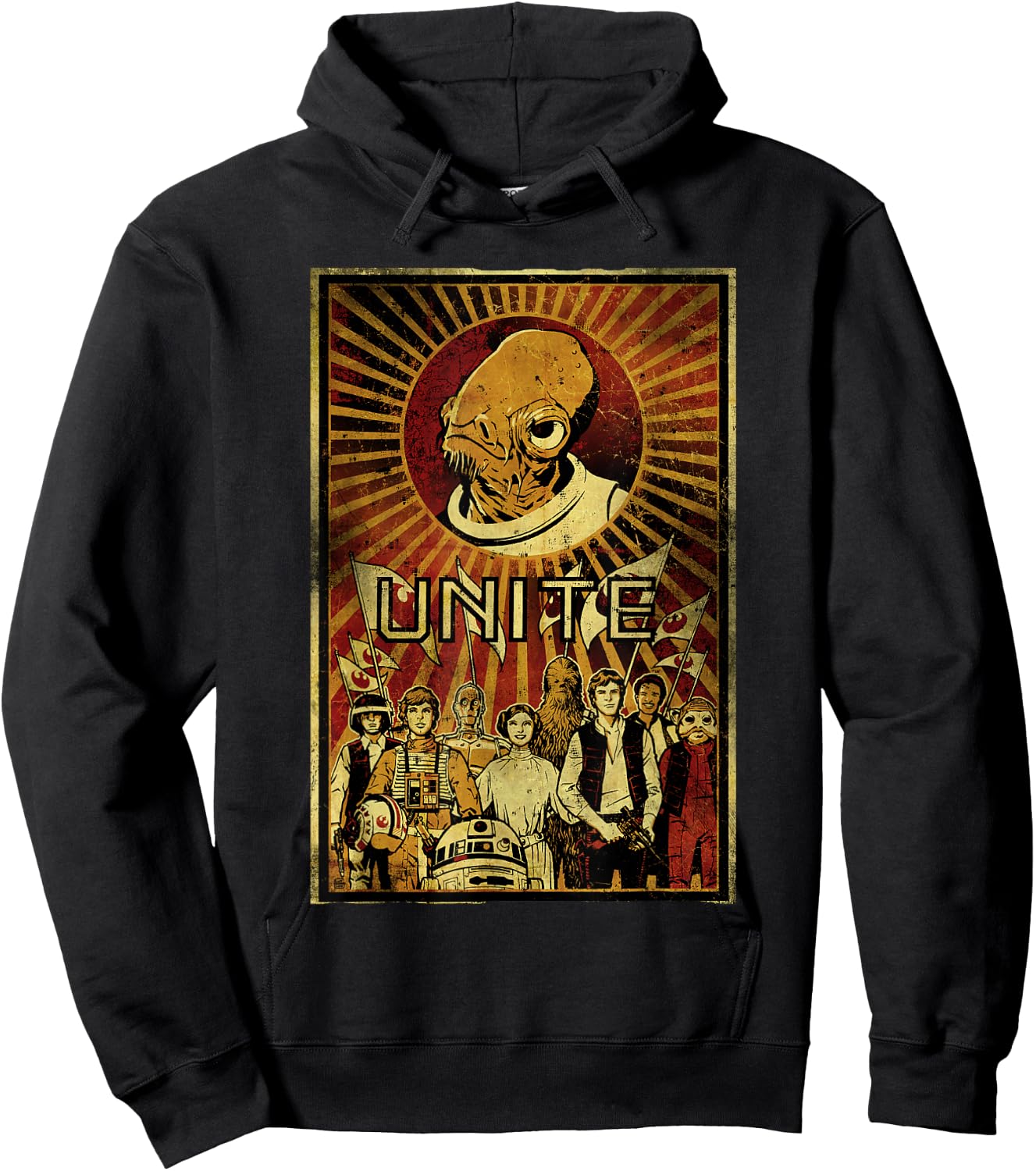Star Wars Classic Unite Admiral Ackbar Vintage Poster Hoodie - Hoodie | Black
