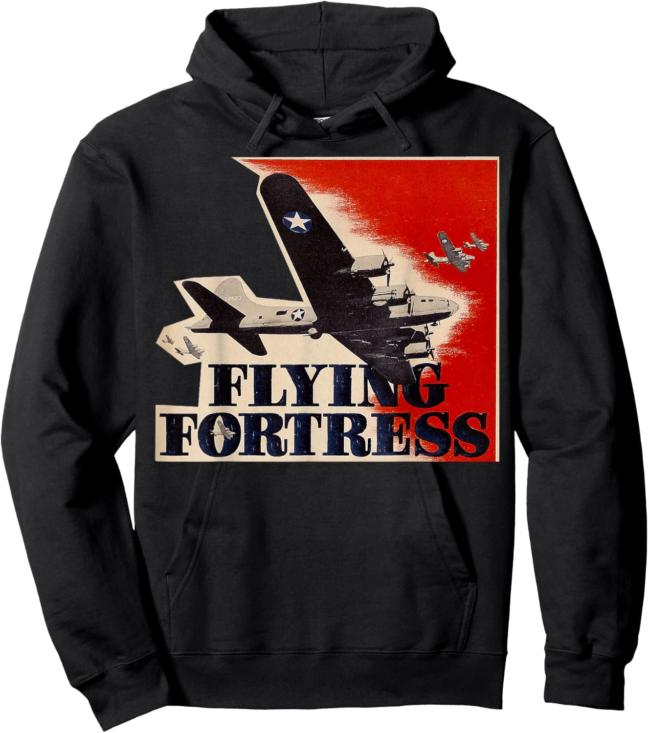 Vintage WWII B-17 USA Warplane B17 Flying Fortress Hoodie - Hoodie | Black