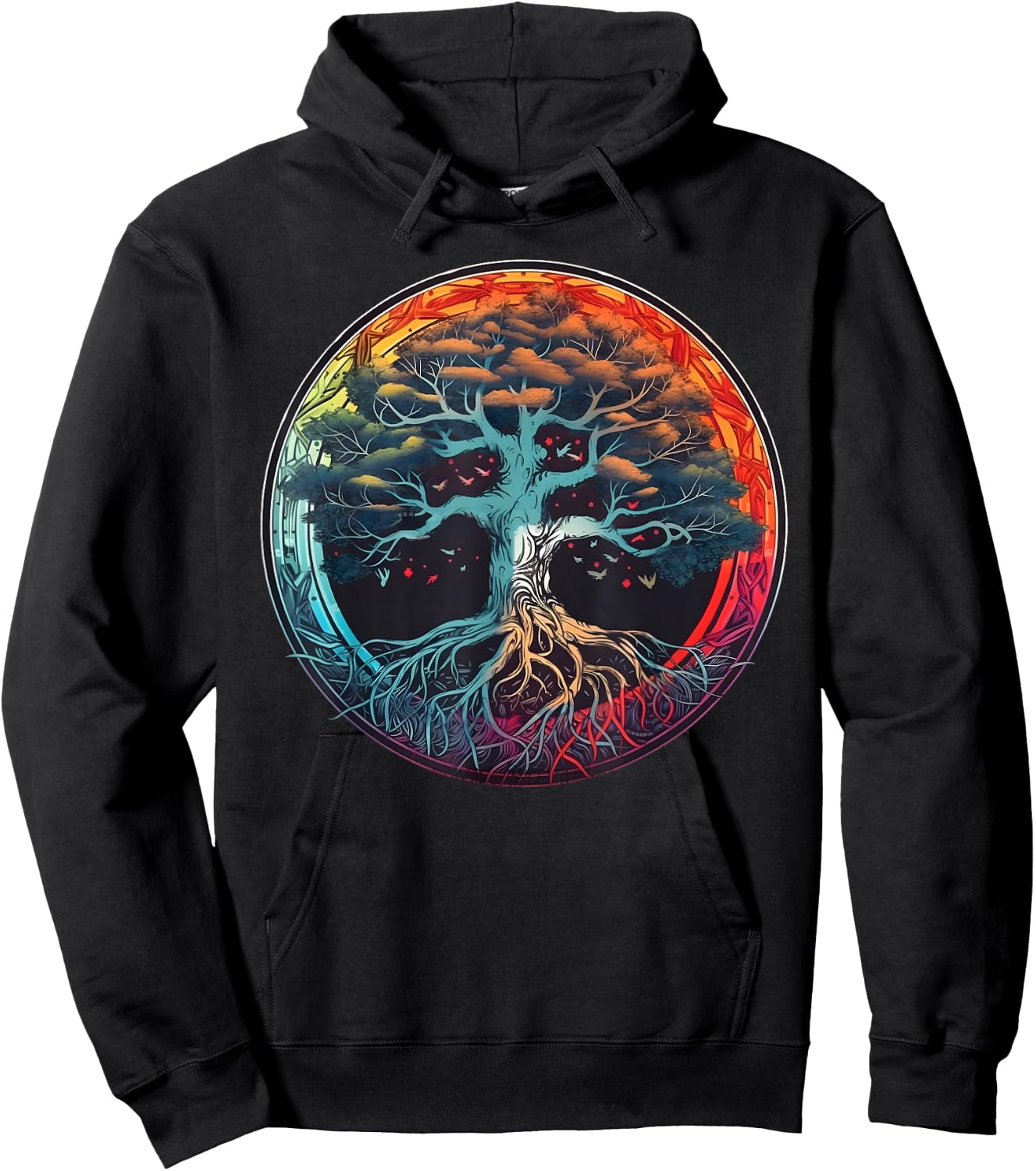 Tree of Life Rainbow Yggdrasil Hoodie - Hoodie | Black