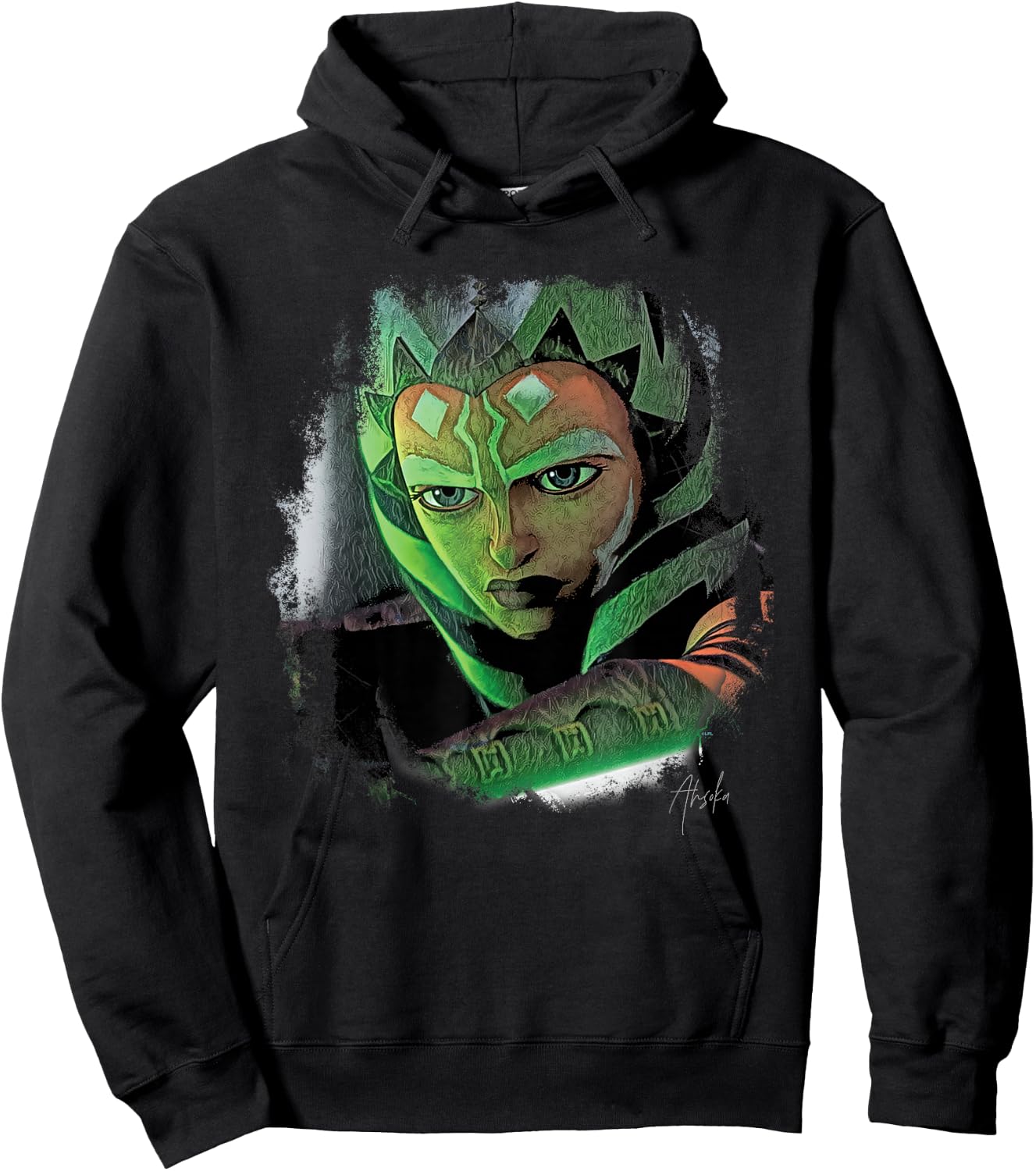 Star Wars Ahsoka Tano Tales of the Jedi Lightsaber Glow Hoodie - Hoodie | Black