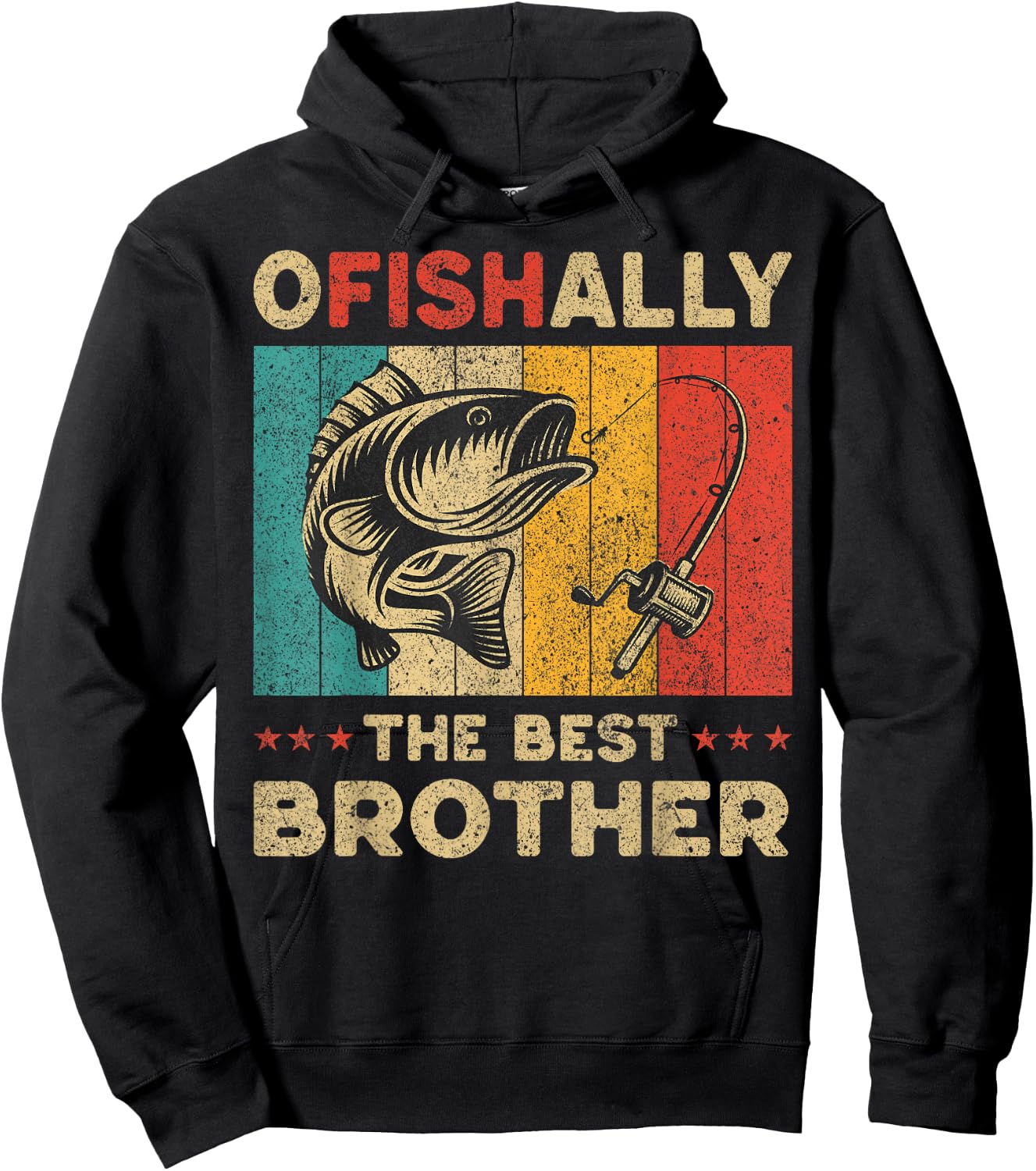 Father's Day Funny Fishing Ofishally The Best Brother Hoodie - Hoodie | Black