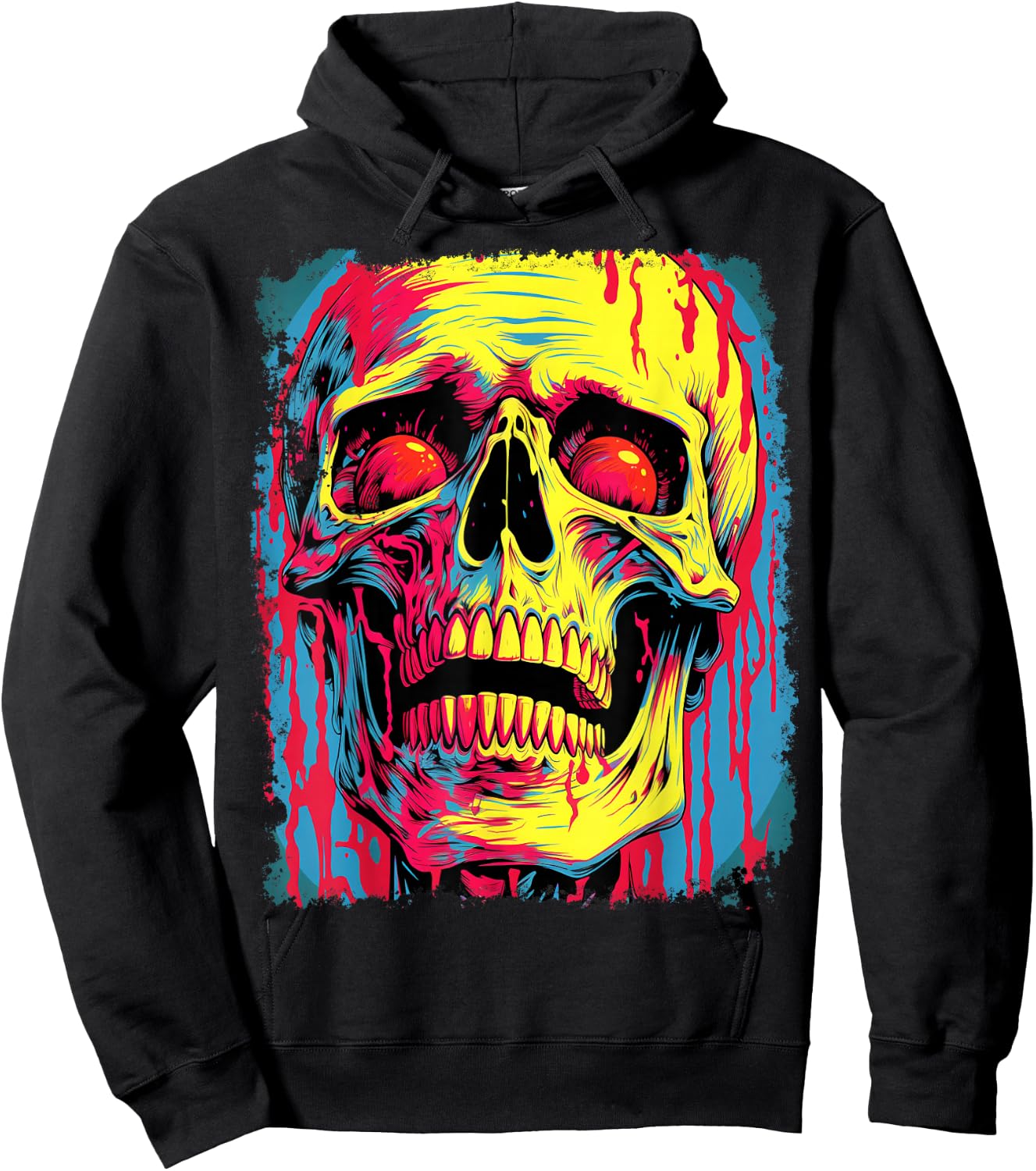Pop Art Skeleton Anatomy Scary Halloween Hoodie - Hoodie | Black