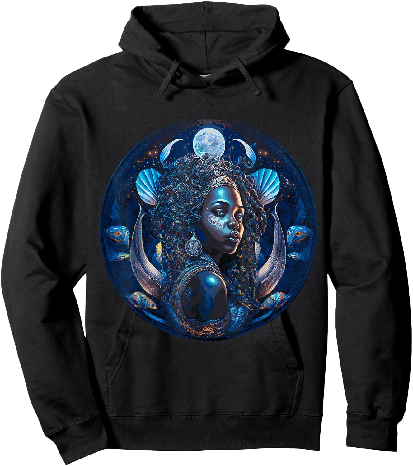 Yemoja of the Sea - Yoruba Orisha Hoodie - Hoodie | Black