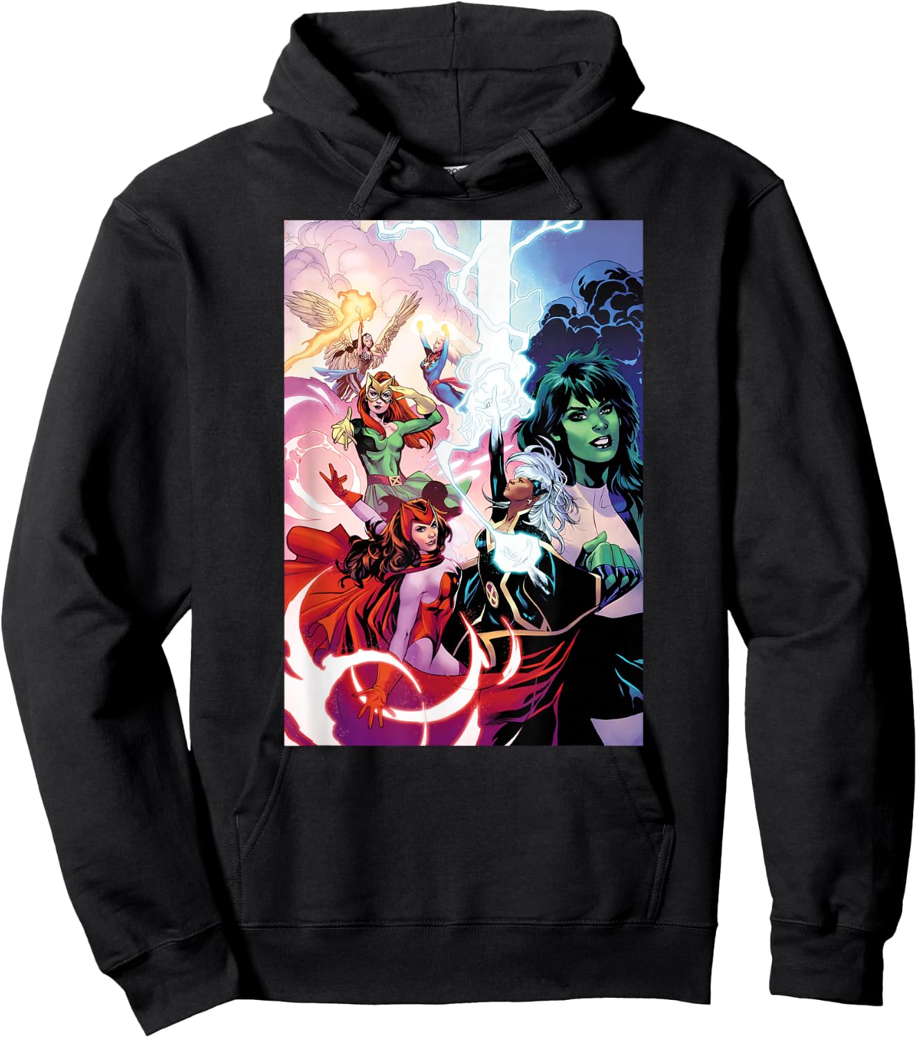 Marvel Women She-Hulk Storm Scarlet Witch Jean Grey Valkyrie Hoodie - Hoodie | Black