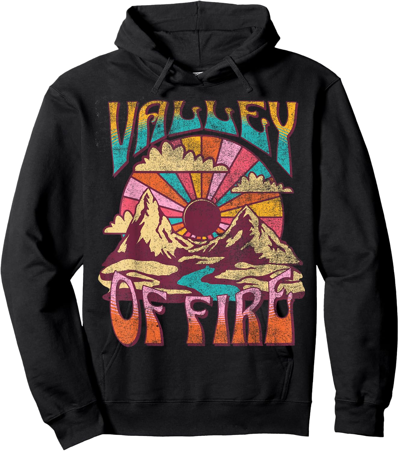 Valley Of Fire Nevada Nature Hiking Mountains Outdoors Retro Hoodie - Hoodie | Black
