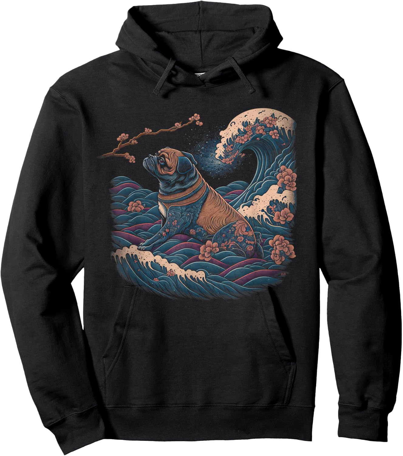 Surrealism Japanese Painting Chug dog Hoodie - Hoodie | Black