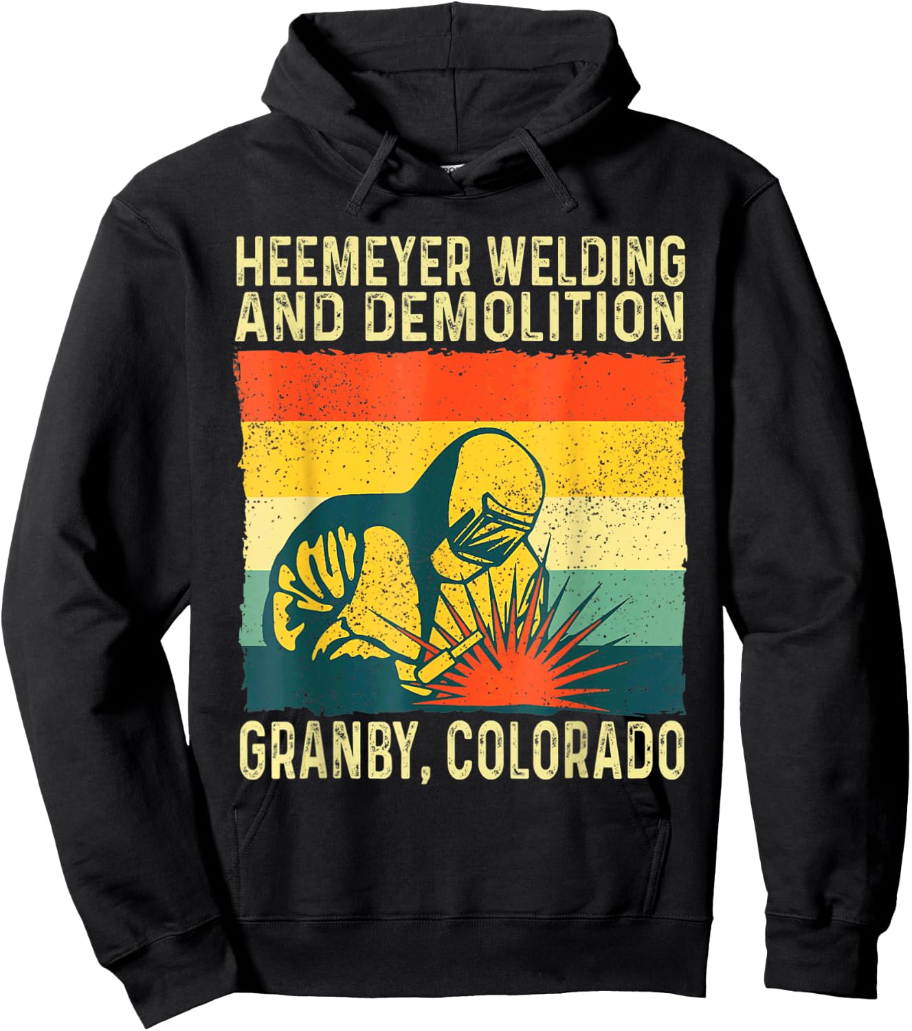 Funny Heemeyer Welding and Demolition Granby Vintage Hoodie - Hoodie | Black