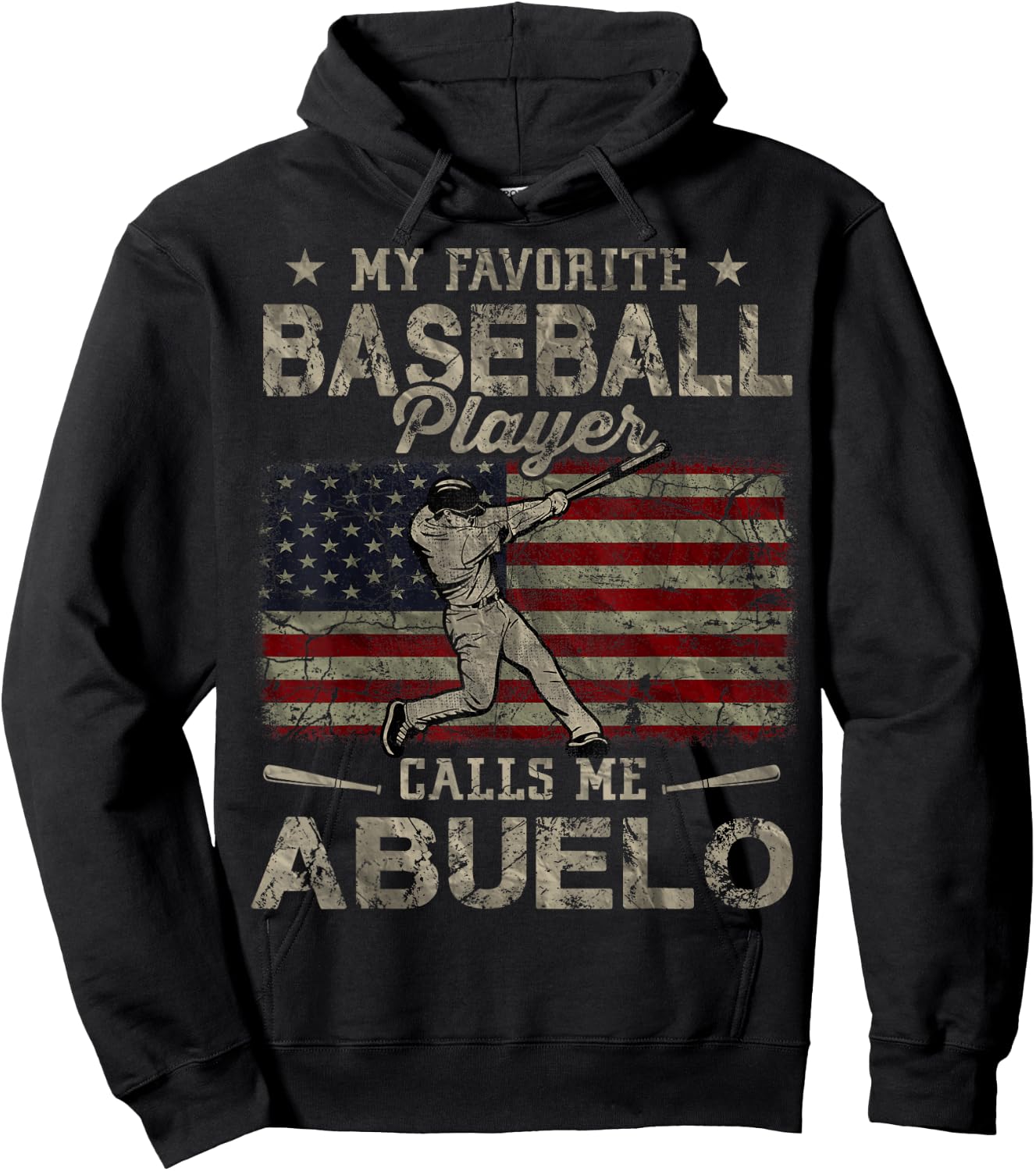 My Favorite Baseball Player Calls Me Abuelo Father's Day Hoodie - Hoodie | Black