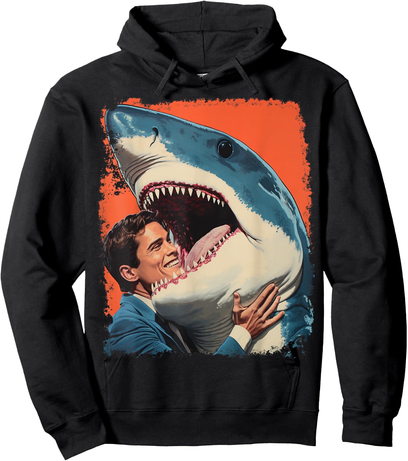 Pop Art Weird Funny Shark Meme Hoodie - Hoodie | Black
