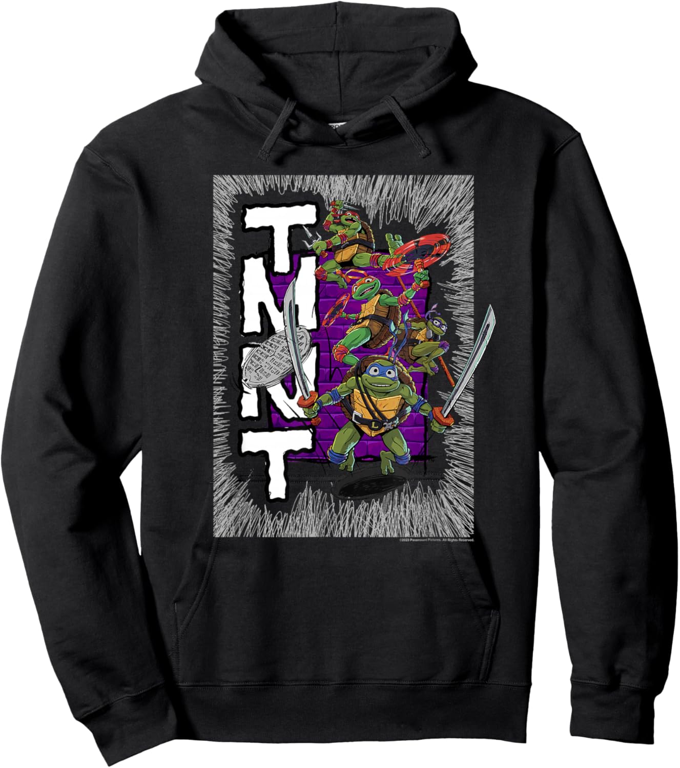Teenage Mutant Ninja Turtles: Mutant Mayhem Retro Poster Hoodie - Hoodie | Black