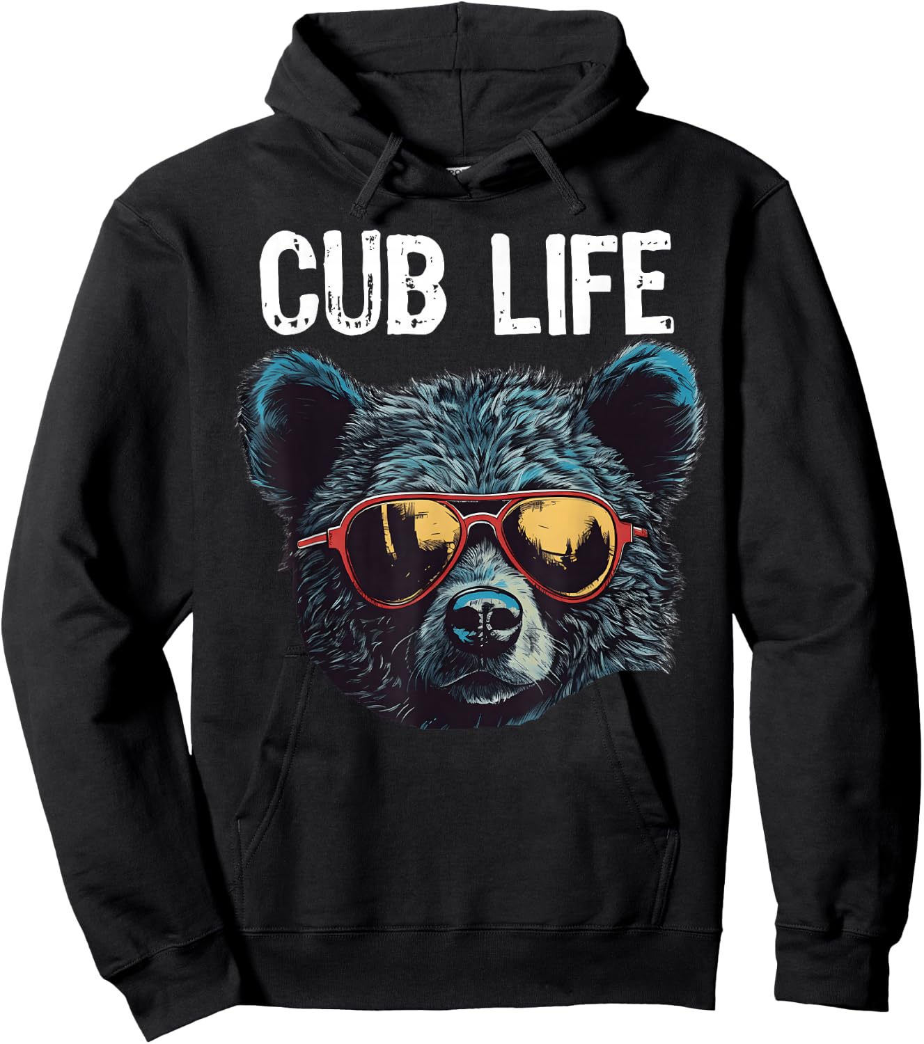 Funny Bear Cub Boys Toddler Brown Black Mom Son Daughter Hoodie - Hoodie | Black