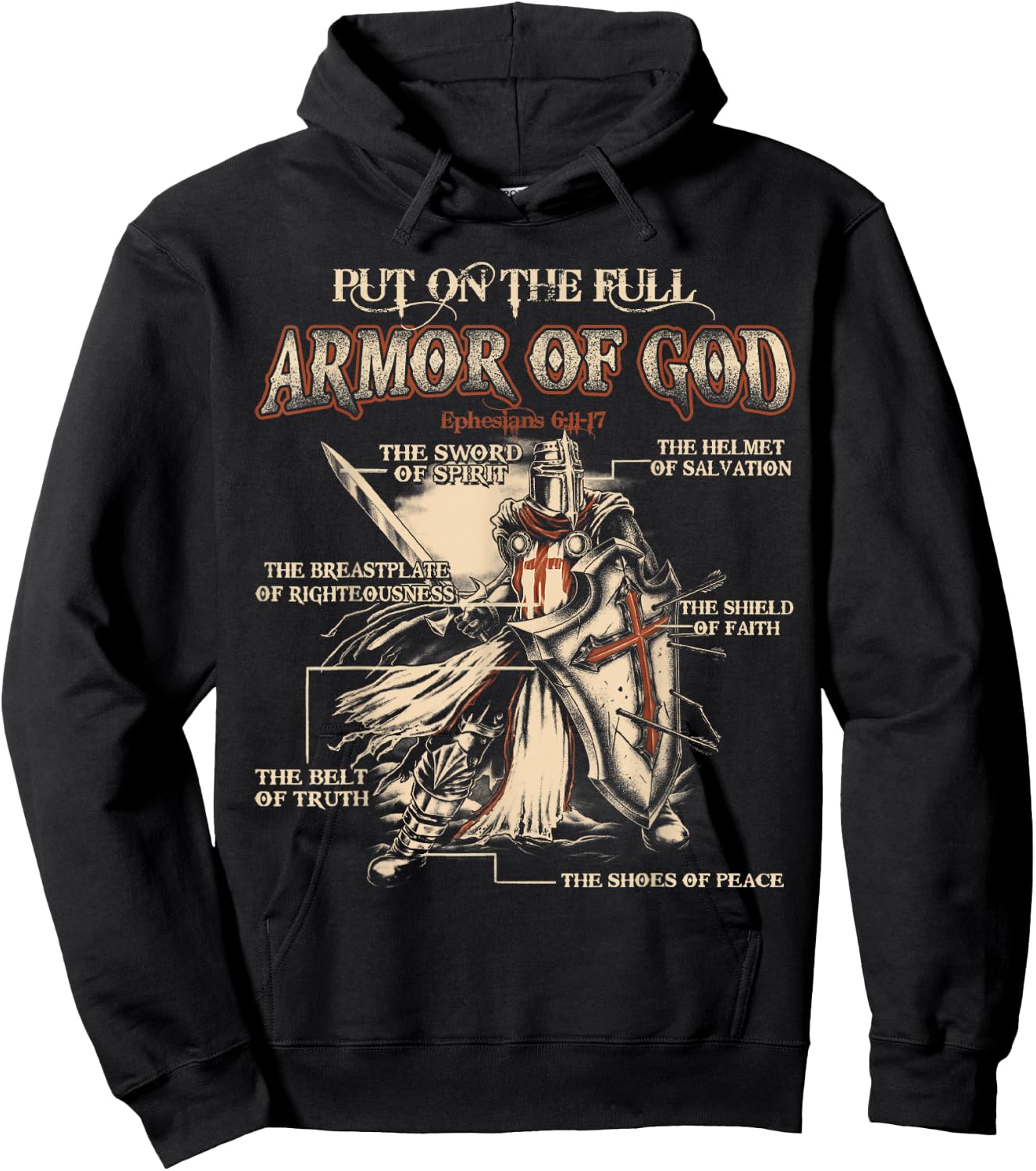 Put On The Full Armor Of God - Jesus Hoodie - Hoodie | Black