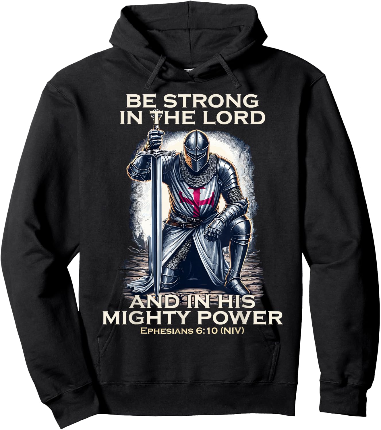Templar Praying Knight Christian Bible Verse Saying Lord Hoodie - Hoodie | Black
