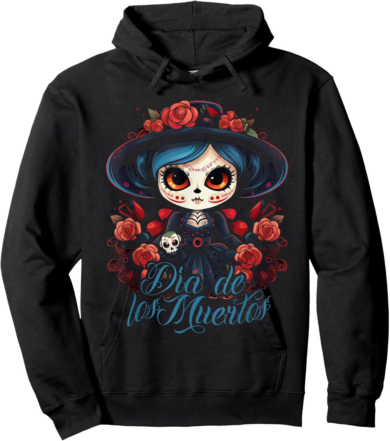 La Catrina Dress Stylish Day of the Dead Costume La Catrina Hoodie - Hoodie | Black