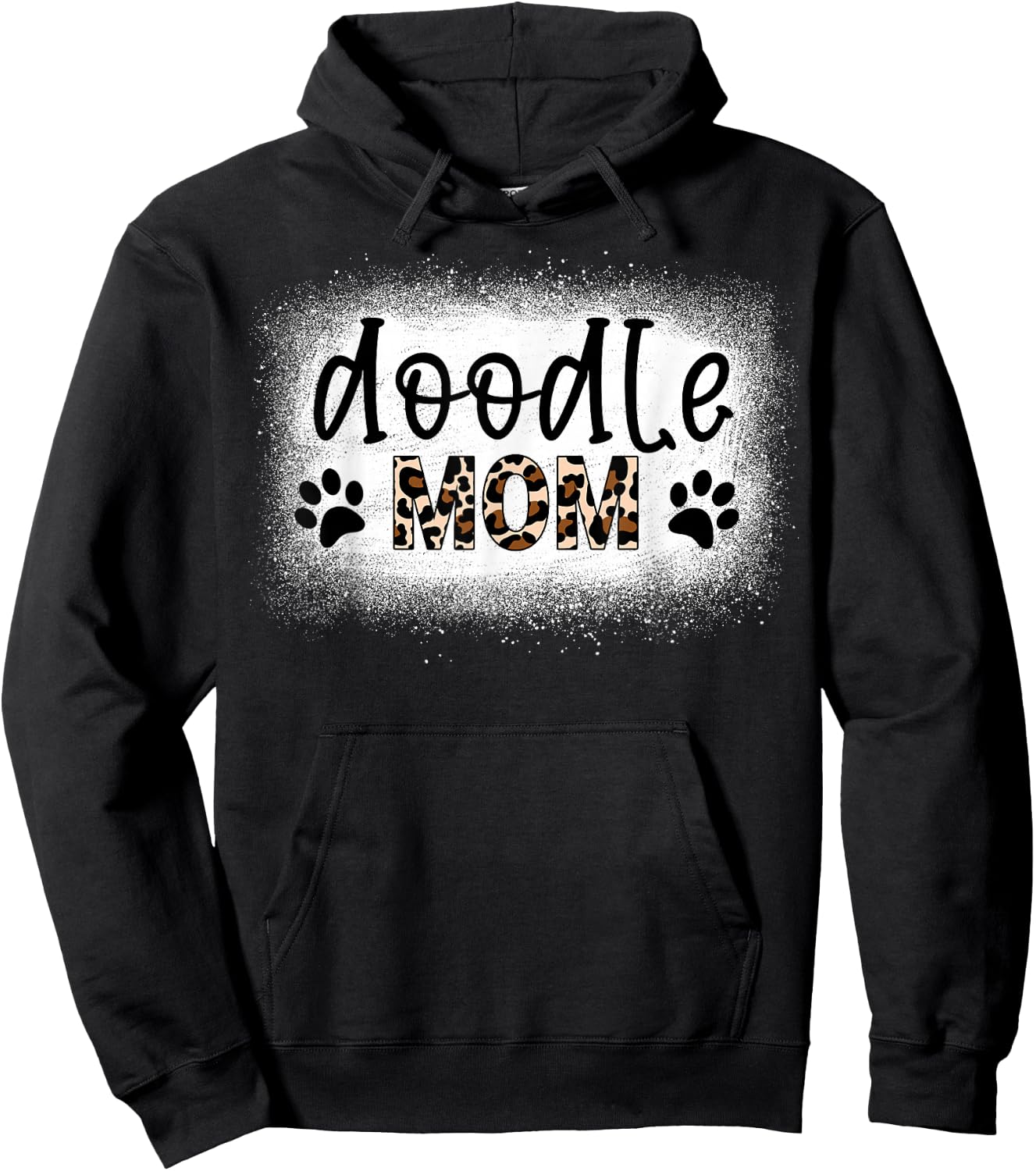 Vintage Doodle Mom Bleached Shirt Leopard Golden Doodle Mom Hoodie - Hoodie | Black