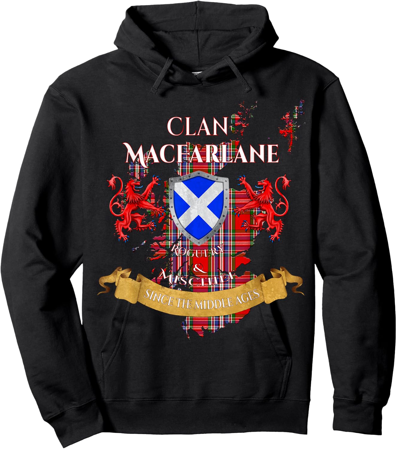 MacFarlane Scottish Family Clan Middle Ages Mischief Hoodie - Hoodie | Black