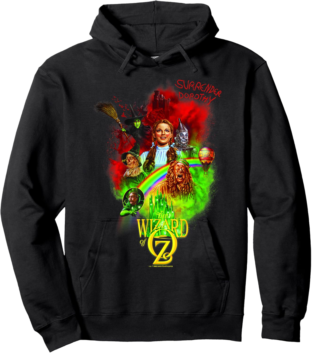 WB100 The Wizard of Oz Surrender Dorothy Rainbow Poster Hoodie - Hoodie | Black
