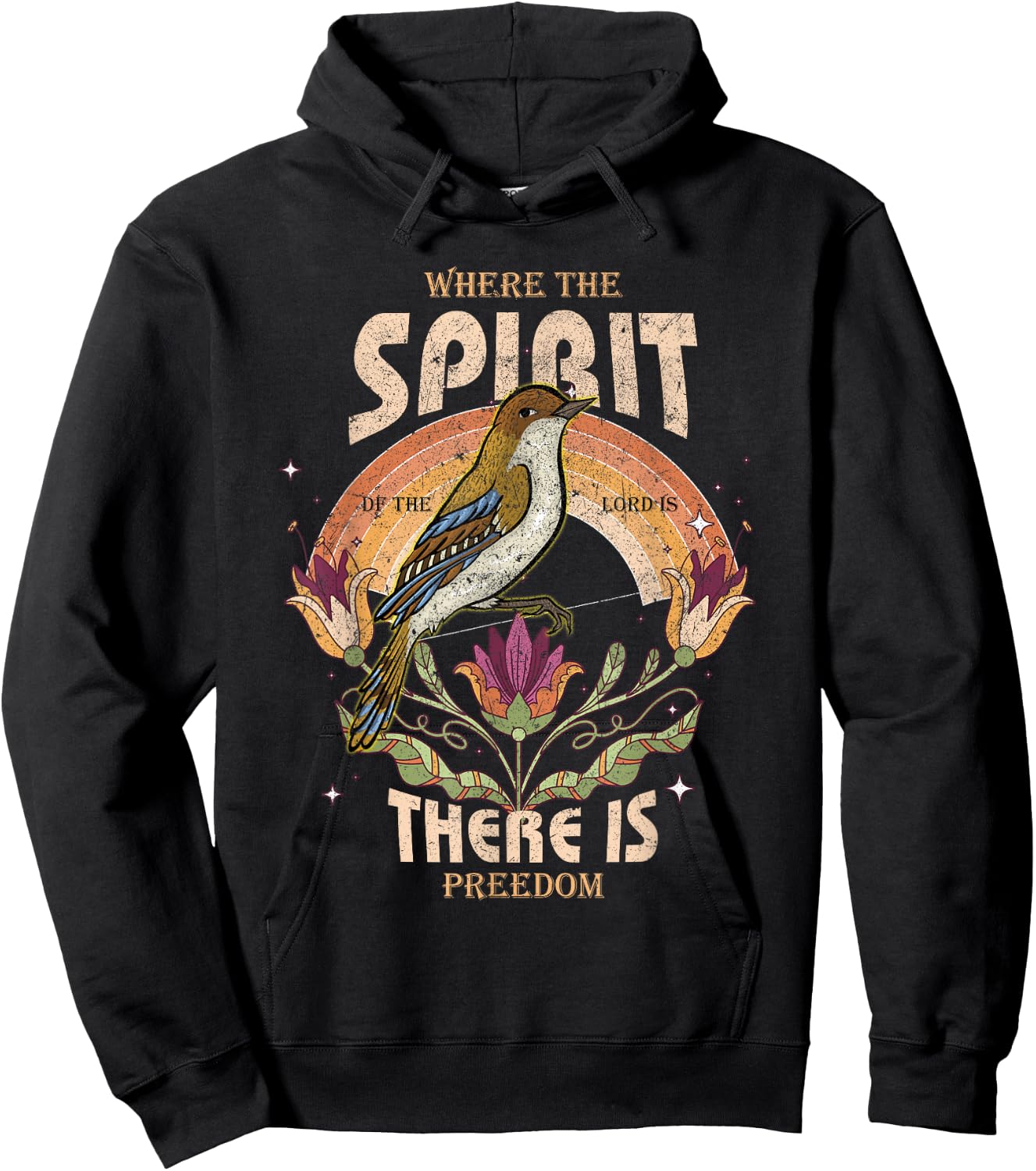 Where The Spirit Of The Lord Is There Is Freedom Christian Hoodie - Hoodie | Black