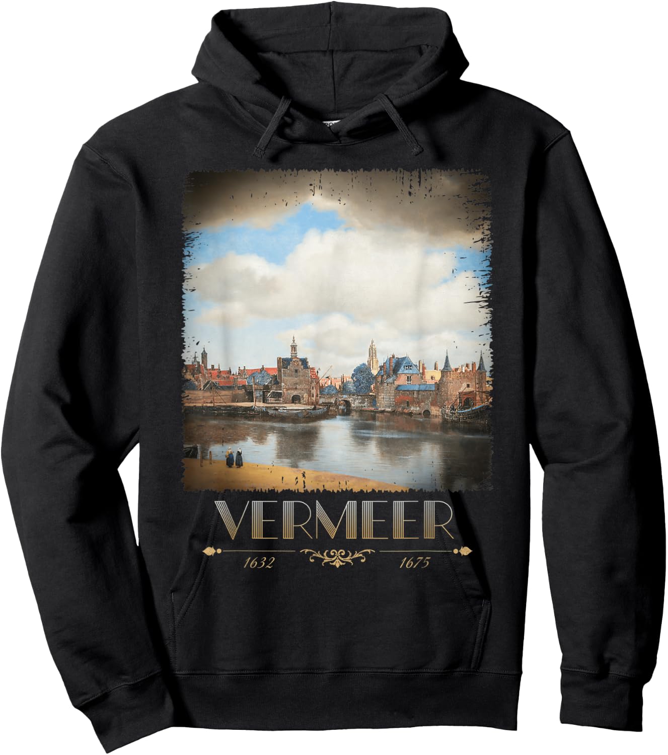 Jan Vermeer View of Delft Baroque Painting Cool Art Hoodie - Hoodie | Black