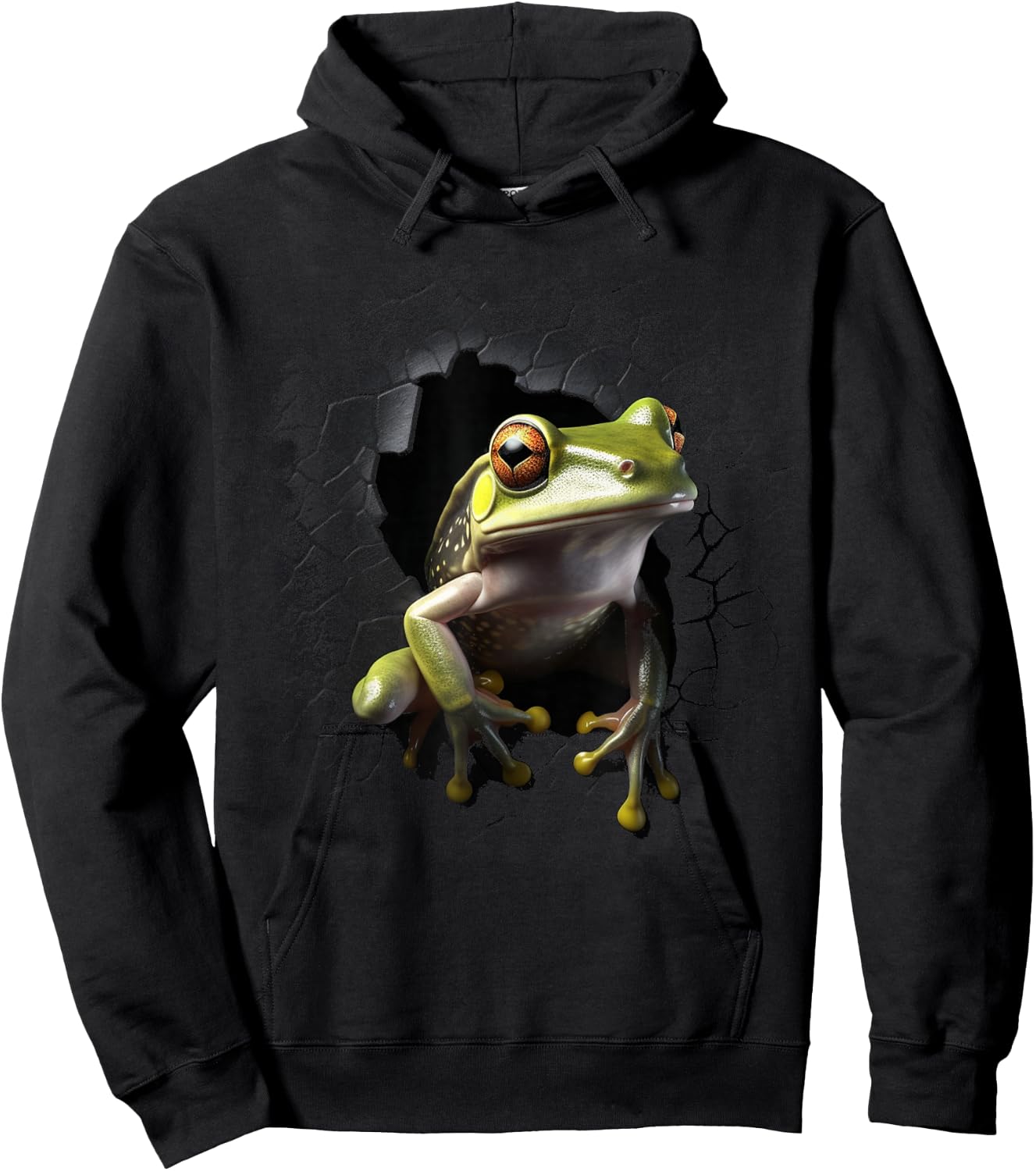 Frog Wall Animal Lovers Frog Hoodie - Hoodie | Black