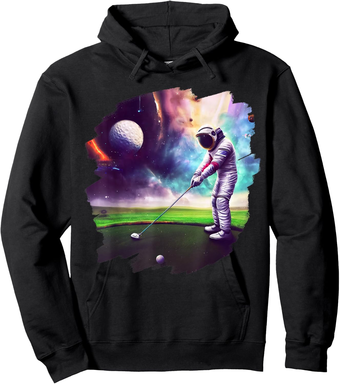 Astronaut Golfing Cool Funny Astronaut Golfer Golf Sports Hoodie - Hoodie | Black