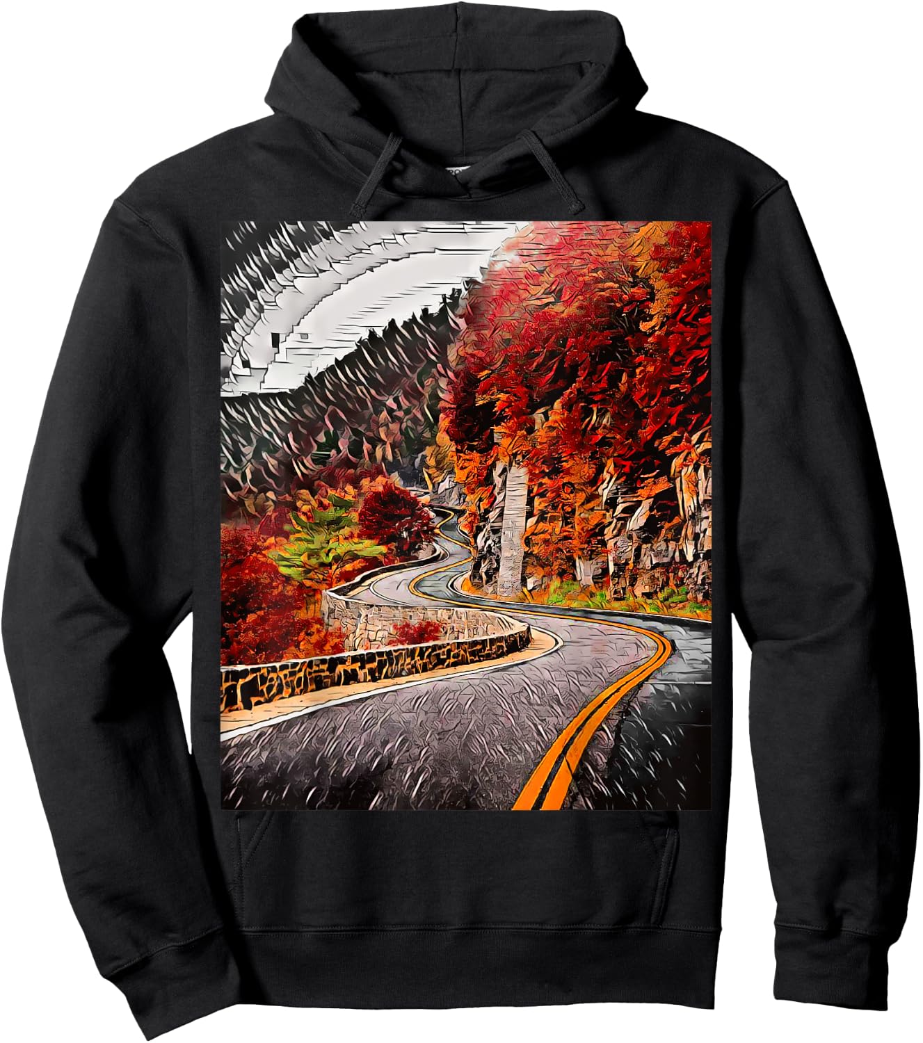 Hawk's Nest Highway, New York, USA Hoodie - Hoodie | Black