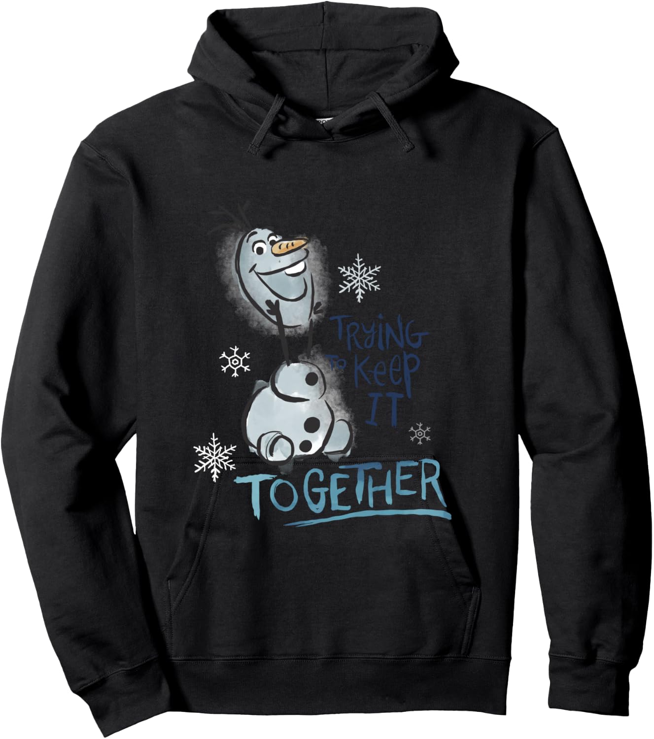 Disney Frozen Olaf Smiling Trying To Keep It Together Poster Hoodie - Hoodie | Black