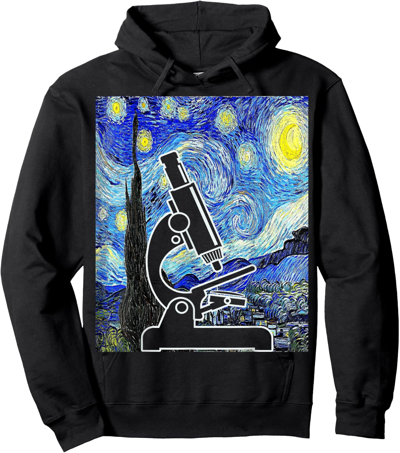 Microscope Starry Night Lab Scientist Lab Tech Biologist Hoodie - Hoodie | Black