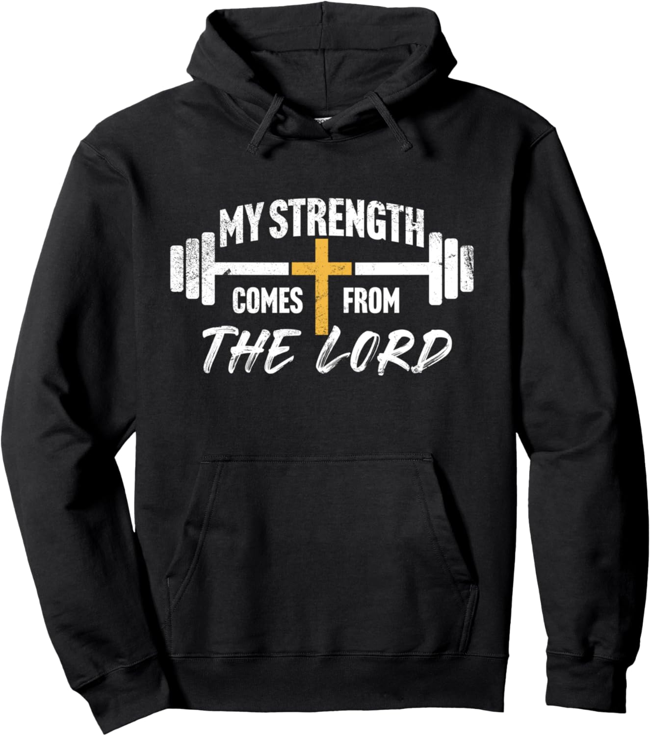 My Strength Christian Men Bible Verse Gym Workout Hoodie - Hoodie | Black
