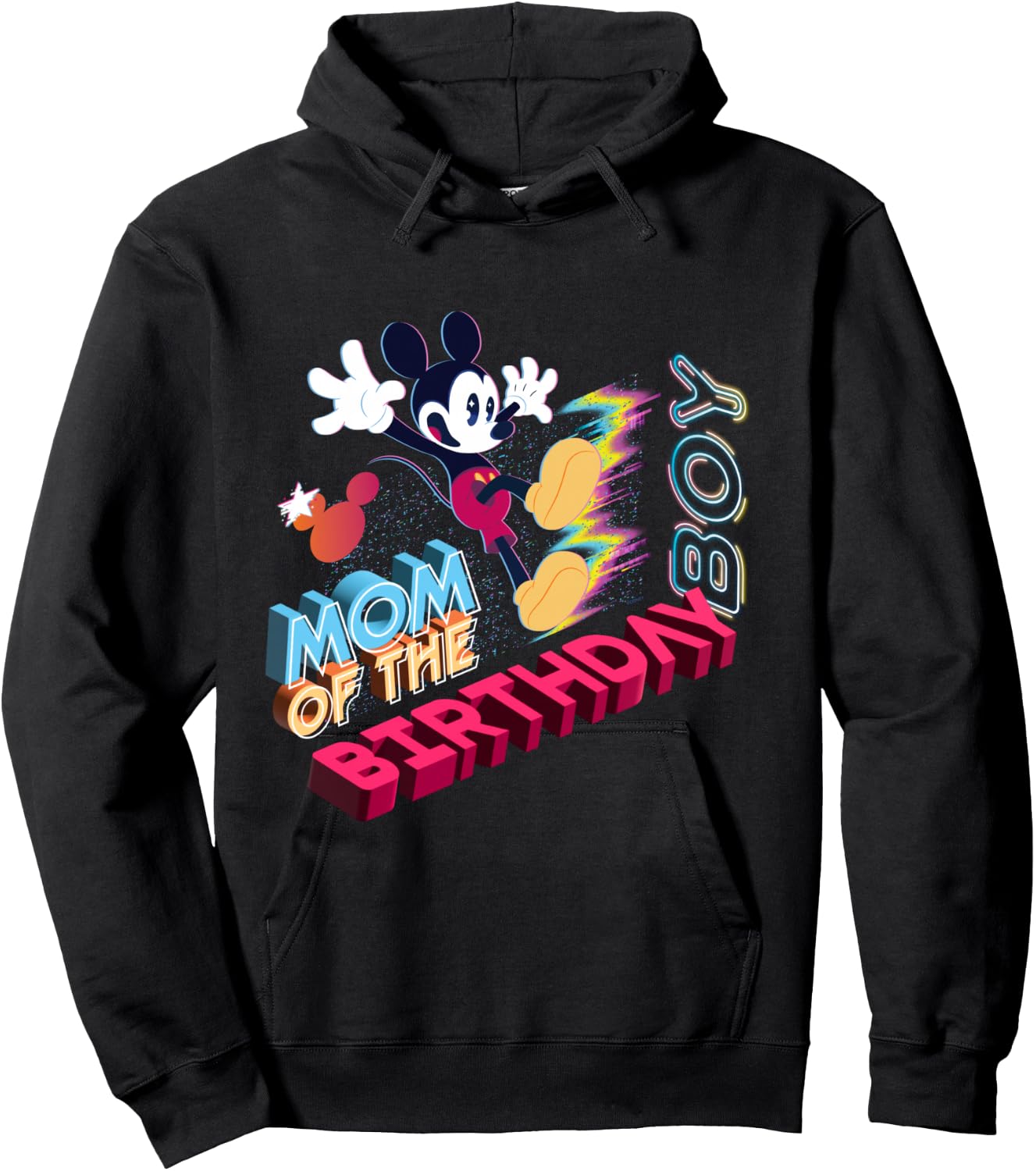 Disney Mickey Mouse Family Star Mom of the Birthday Boy Hoodie - Hoodie | Black