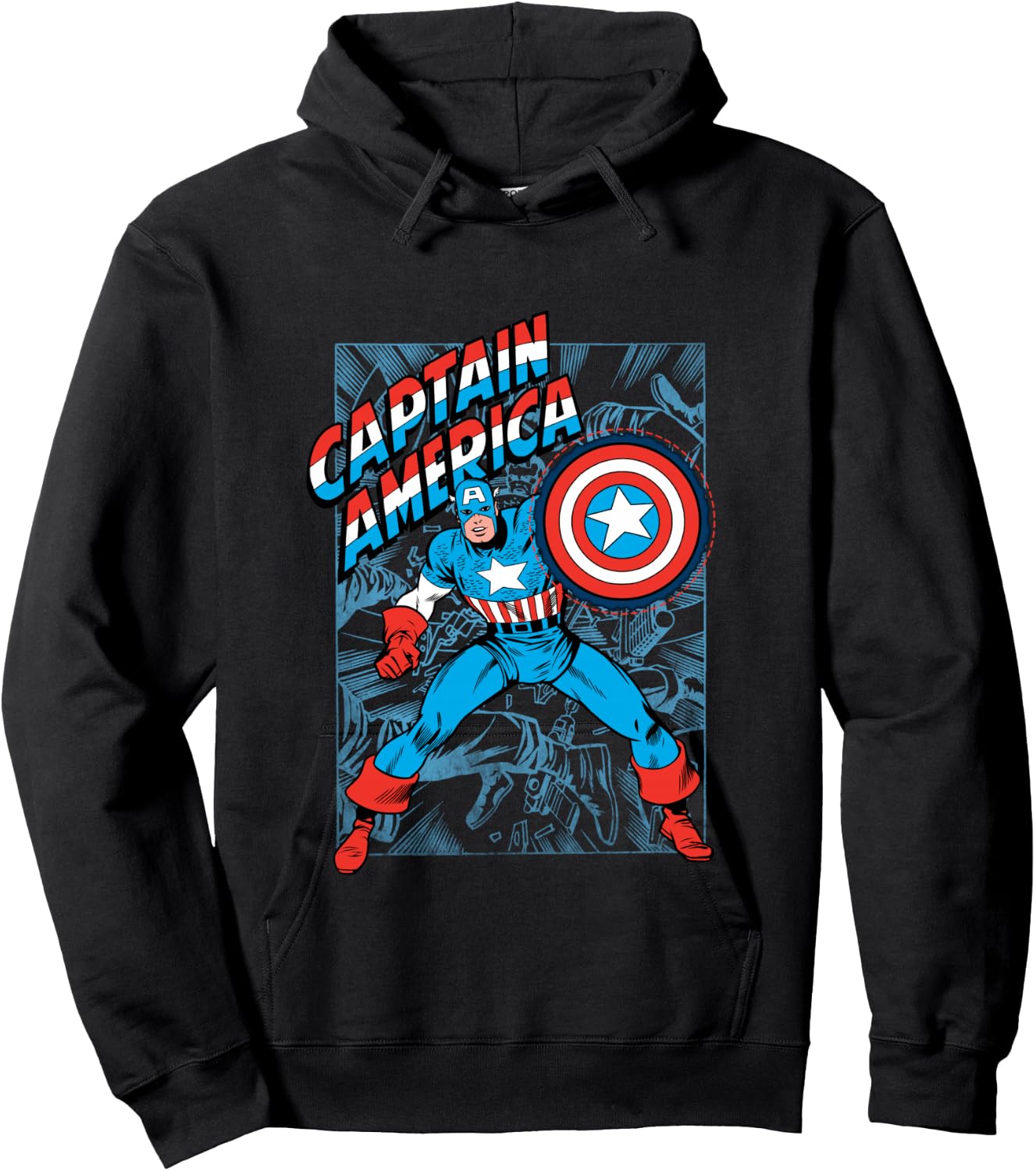 Marvel Comics Retro Classic Captain America Comic Book Cover Hoodie - Hoodie | Black
