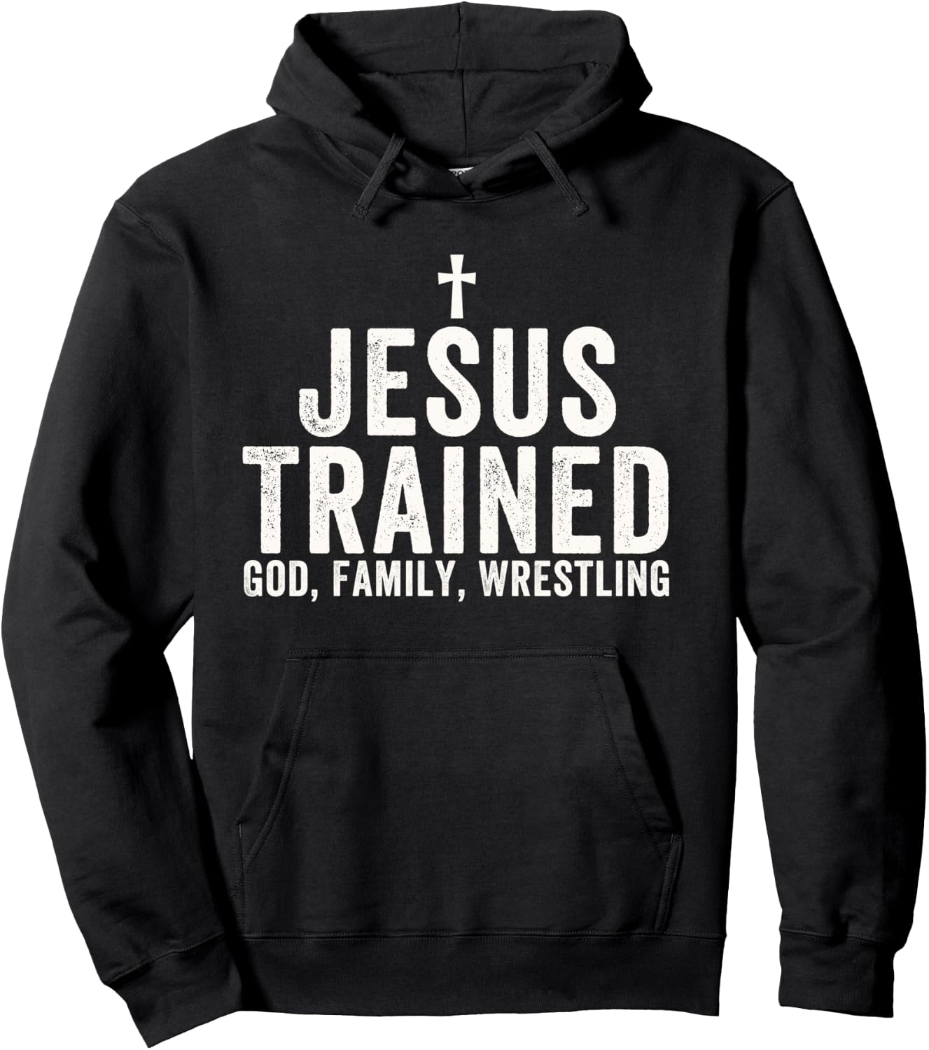Jesus Trained, God Family Wrestling, Christian Wrestling Hoodie - Hoodie | Black