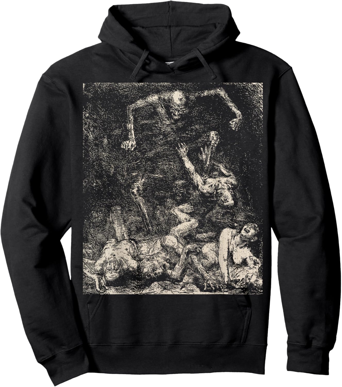 Retro Halloween Evil Demon Rise From the Dead Creepy Macabre Hoodie - Hoodie | Black