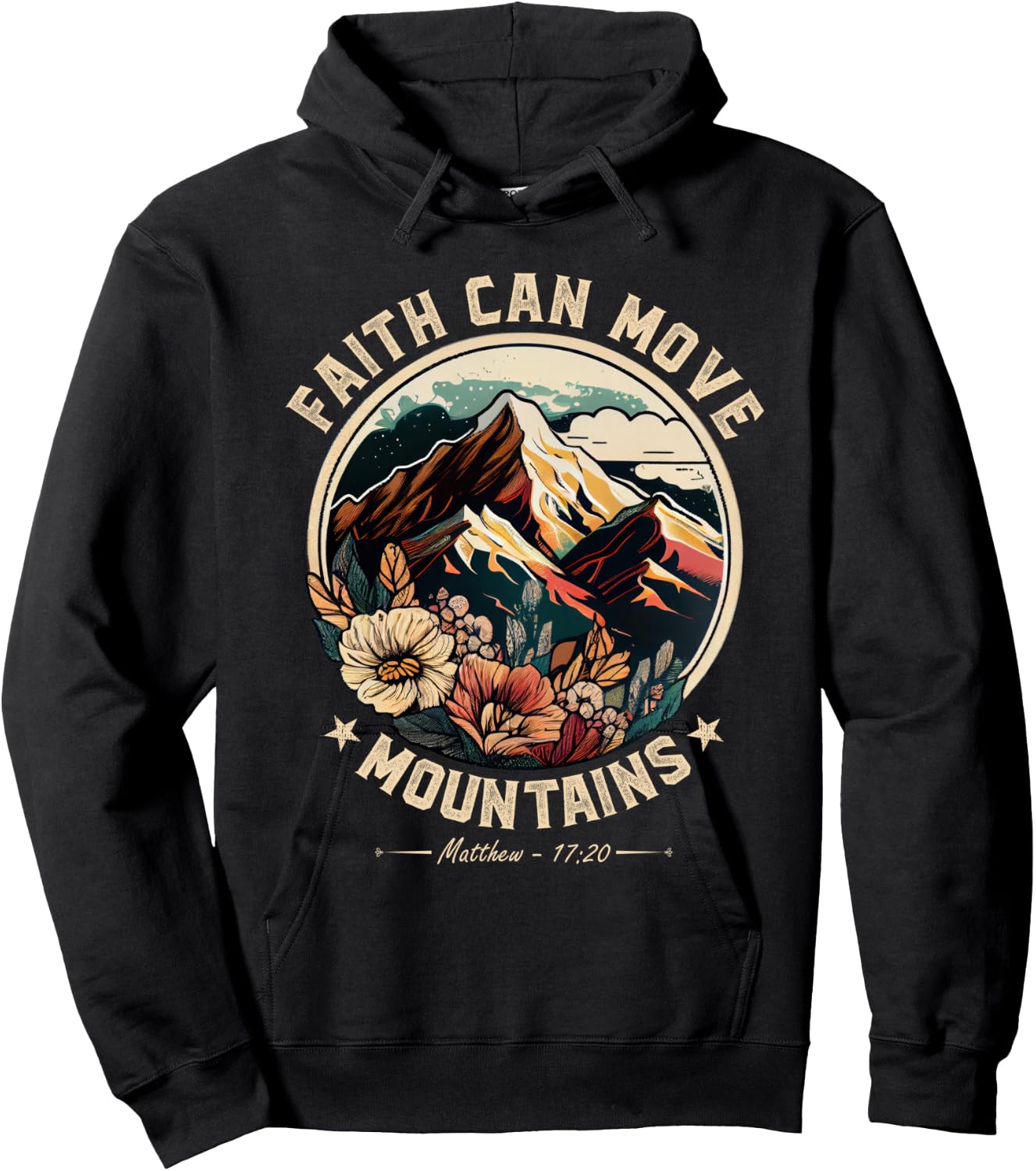 Faith Can Move Mountains Christian Men Women Kids Hoodie - Hoodie | Black