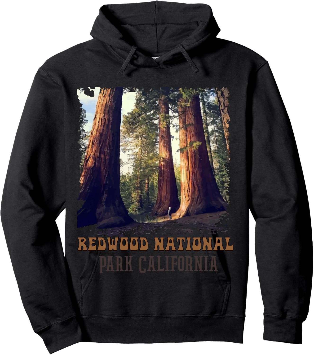 Humboldt Redwoods Retro US California state Vintage parks Hoodie - Hoodie | Black