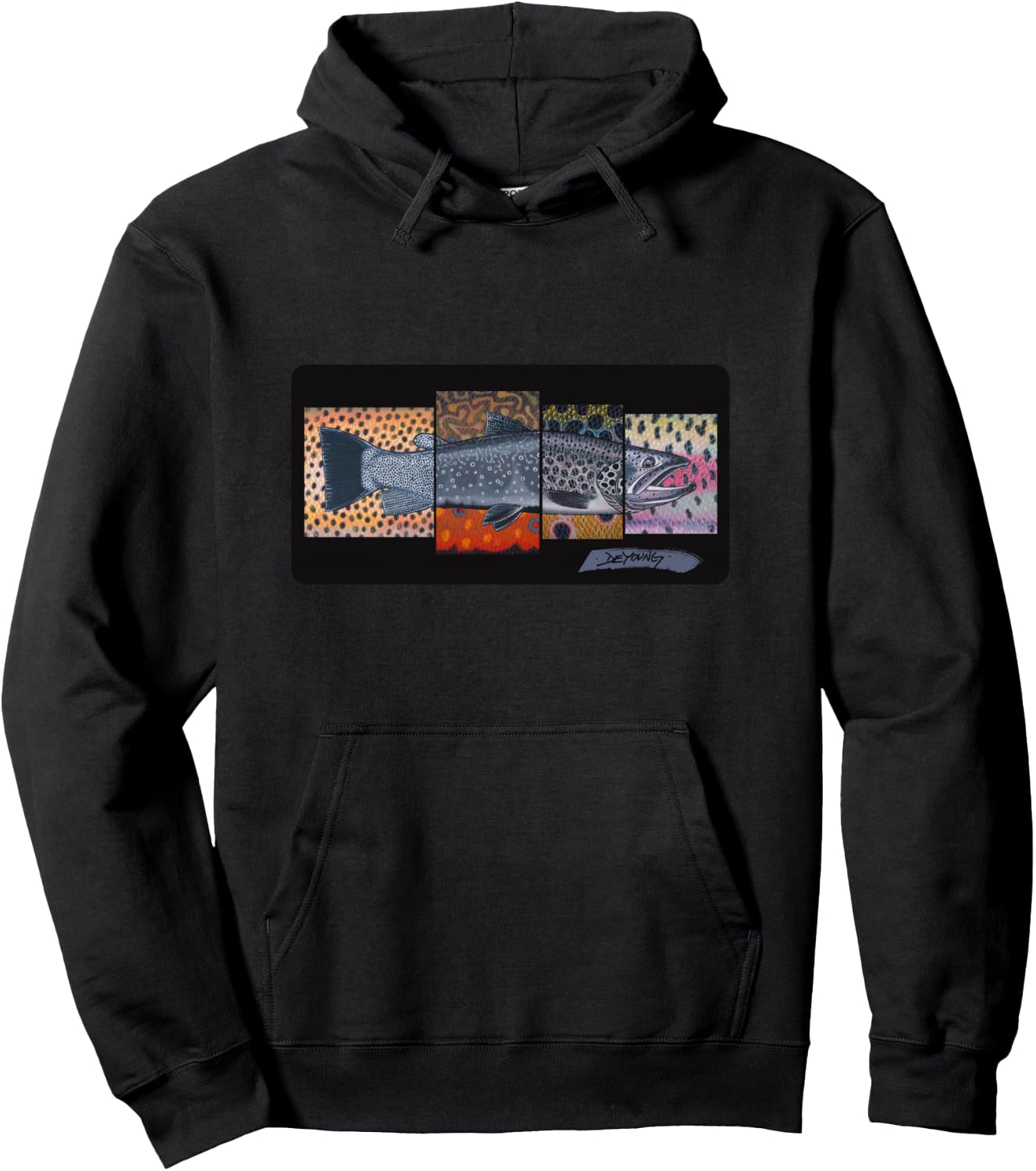 Cutthroat and Trout Fish Species Derek DeYoung Hoodie - Hoodie | Black