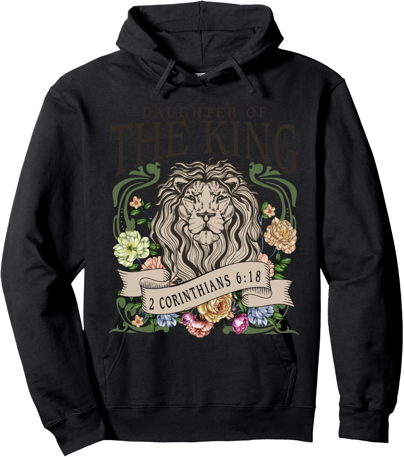 Daughter of the Jesus King,2 Corinthians 6:18 Lion Christian Hoodie - Hoodie | Black