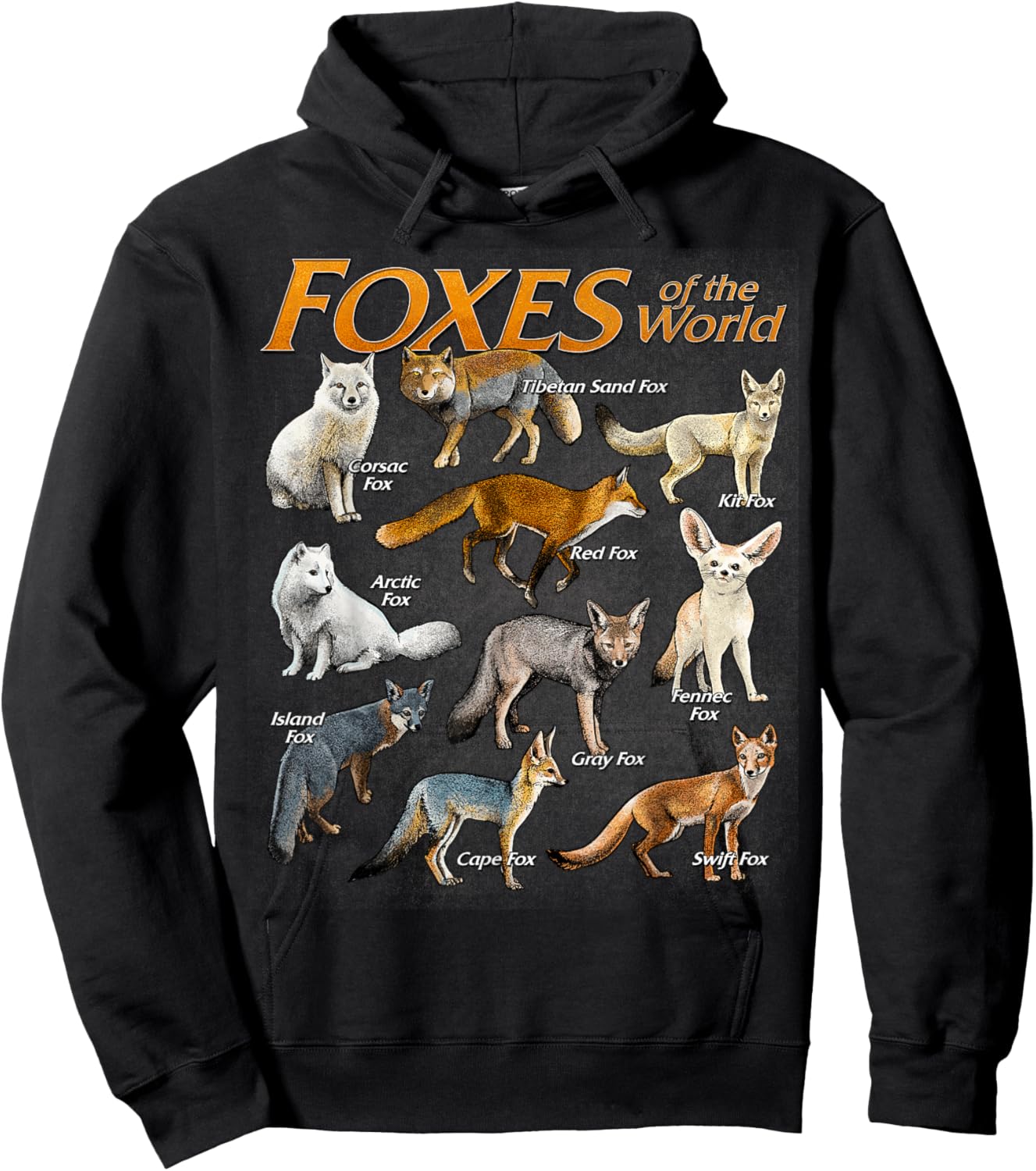Foxes Animals of the World Educational Fox Lover Zookeeper Hoodie - Hoodie | Black
