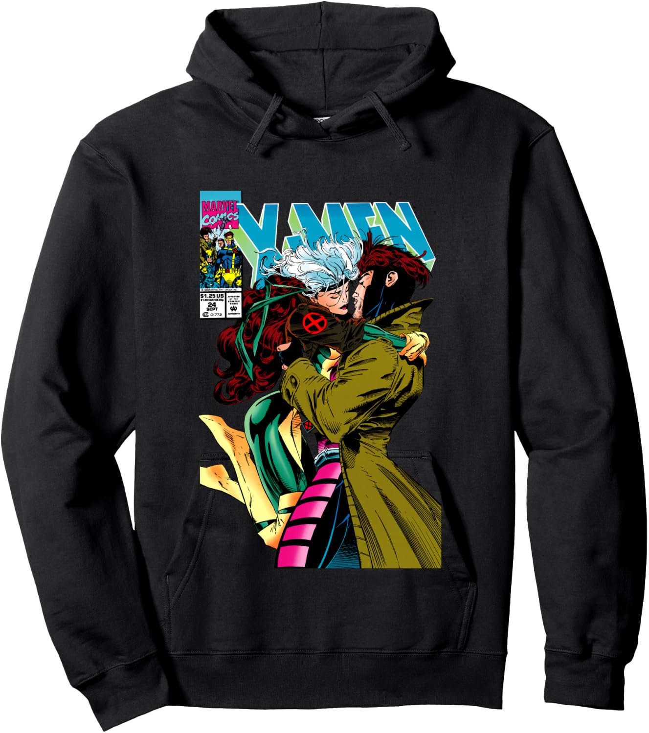 Marvel X-Men Gambit & Rogue Beautiful Couple Cover Hoodie - Hoodie | Black