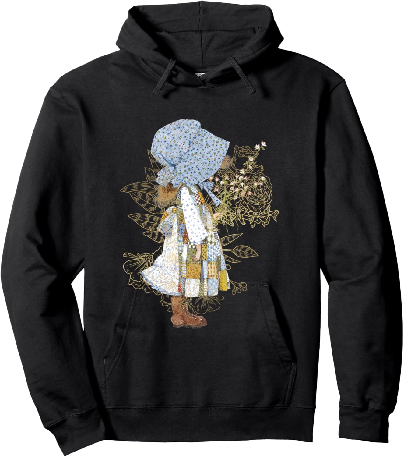 Holly Hobbie County Girl Holding Flowers Sweet Vintage Hoodie - Hoodie | Black