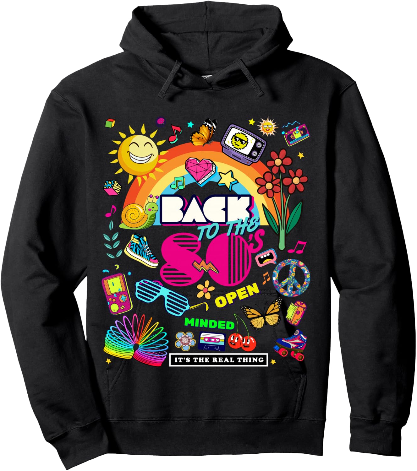 I Love 80's Retro Back To 80's Stuff Illustration Graphic Hoodie - Hoodie | Black