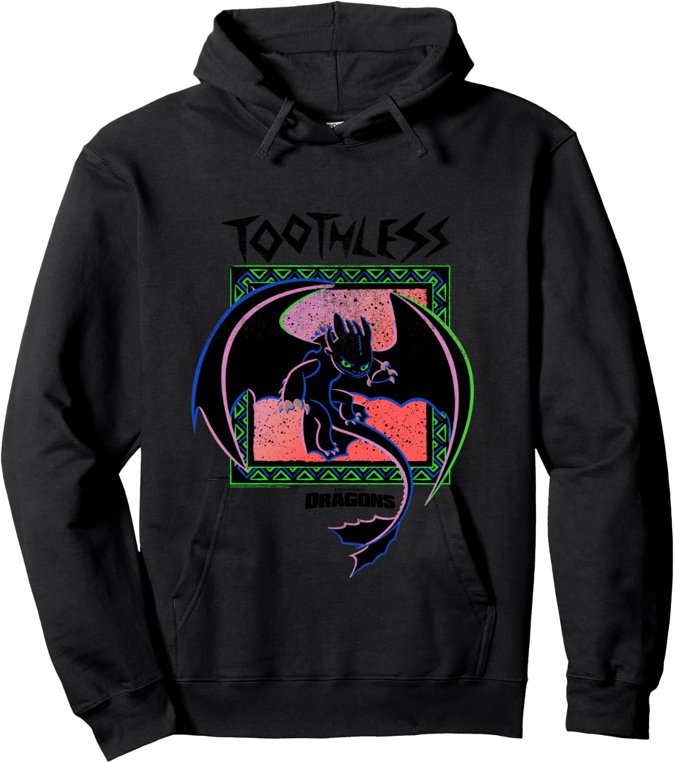 DreamWorks Dragons Toothless Neon Hoodie - Hoodie | Black