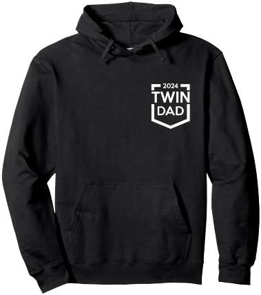Twin Dad Est 2024 Twin Dad To Be Gifts New Daddy III Hoodie - Hoodie | Black