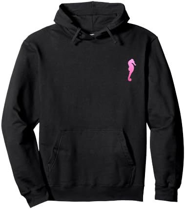 Seahorse Pink Vintage Beach Vacation Sea Horse Ocean Animal Hoodie - Hoodie | Black