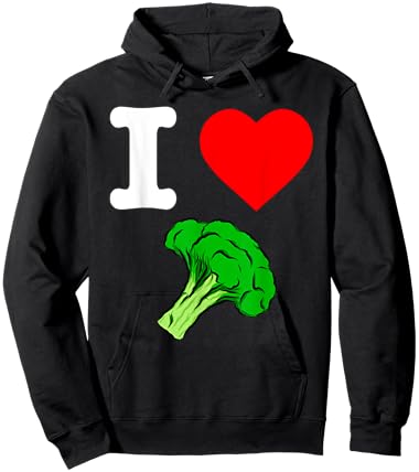 I Love Broccoli I Heart Vegetables Organic Vegan Life Hoodie - Hoodie | Black