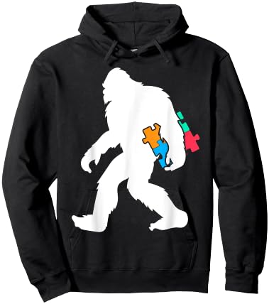 Yetti Autism Kids Jigsaw Puzzle Sasquatch Hoodie - Hoodie | Black
