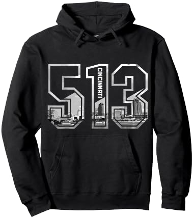 Cincinnati Ohio 513 Area Code Pride Vintage Hoodie - Hoodie | Black