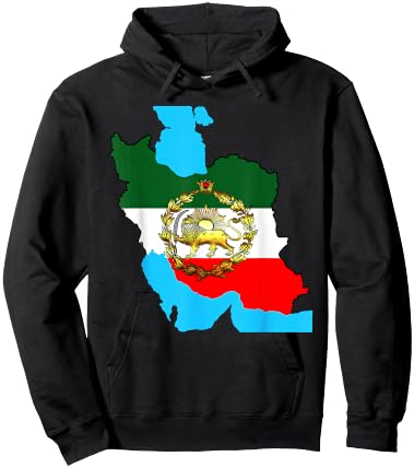 Iran flag with a golden lion Hoodie - Hoodie | Black